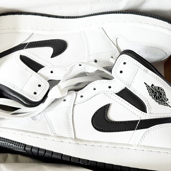Nike Shoes - Air Jordan 1 Mid White Black Sneakers | Big Kids Size 5Y (Women’s 6.5)